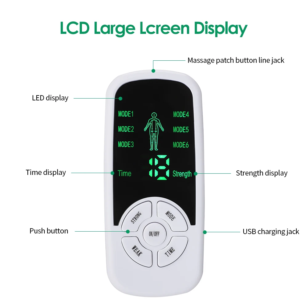 EMS Pulse Electric Muscle Stimulator Back Neck Body Massager Tens Acupuncture Meridian Physiotherapy Digital Massage