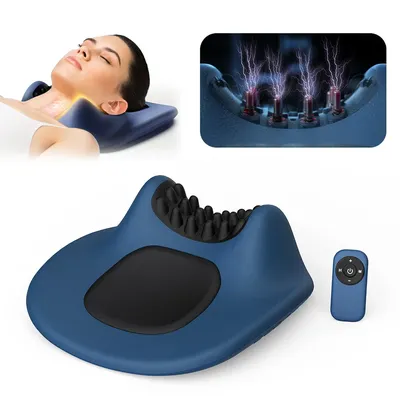 EMS Pulse Neck Pillow Massager Electirc Cervical Stretcher Heating Vibration Muscle Relax Cervical Chiropractic