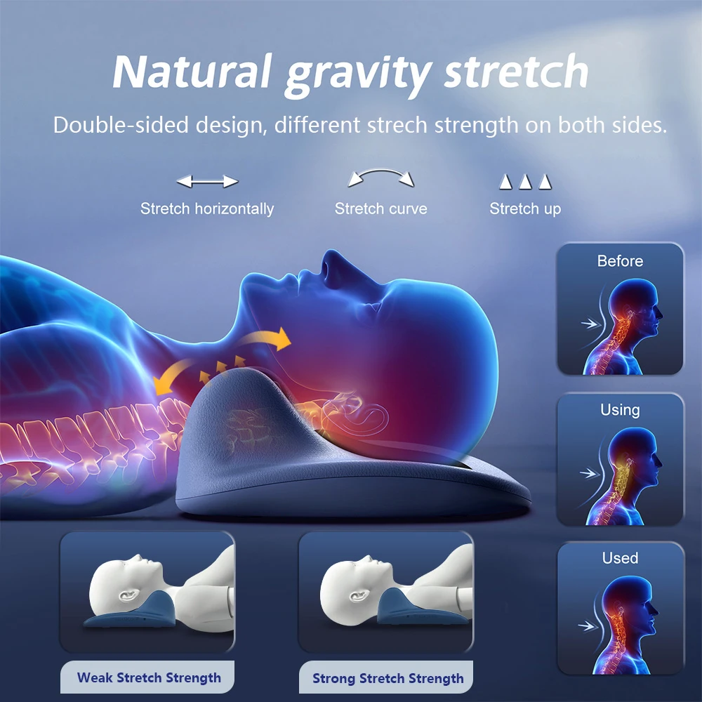 EMS Pulse Neck Pillow Massager Electirc Cervical Stretcher Heating Vibration Muscle Relax Cervical Chiropractic