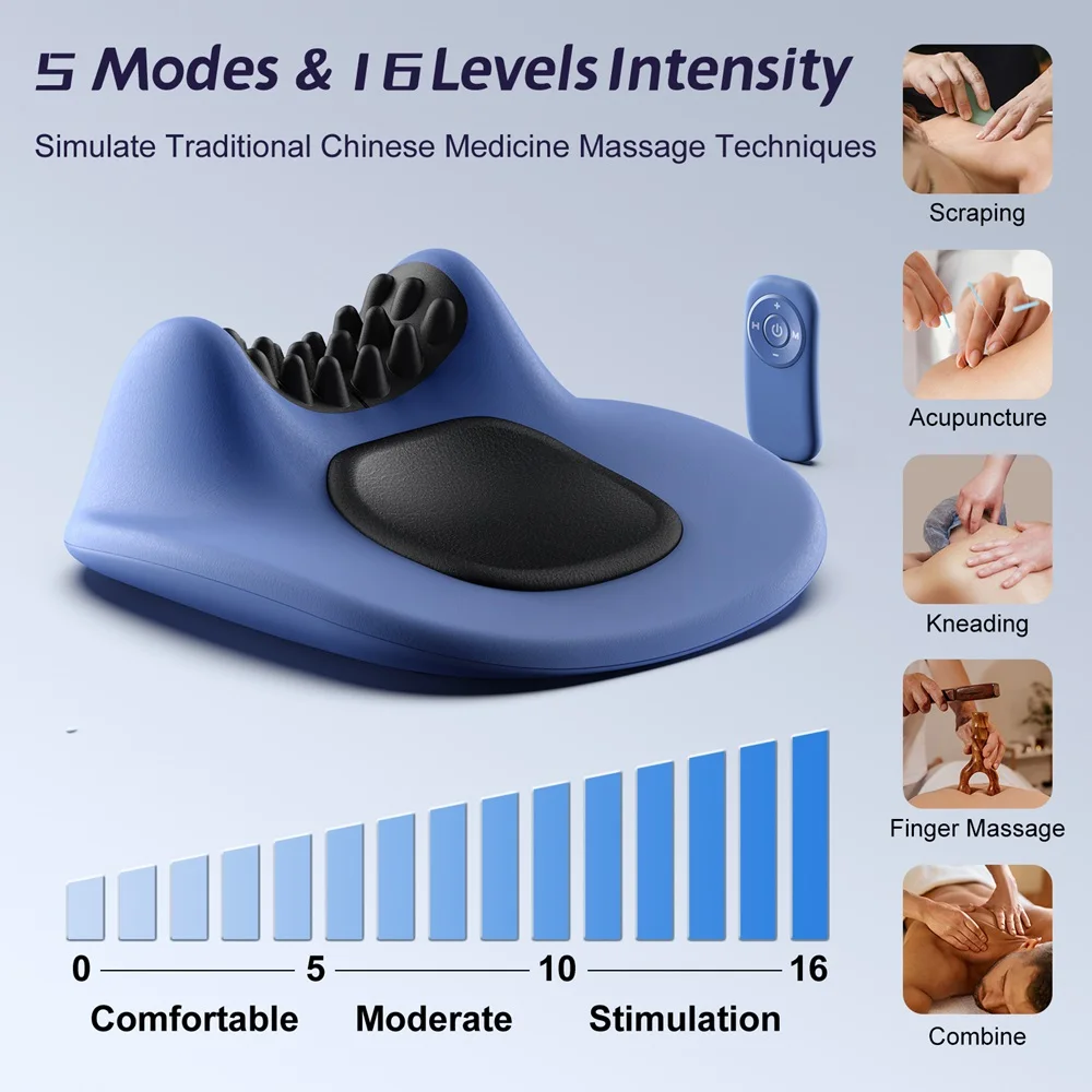 EMS Pulse Neck Pillow Massager Electirc Cervical Stretcher Heating Vibration Muscle Relax Cervical Chiropractic