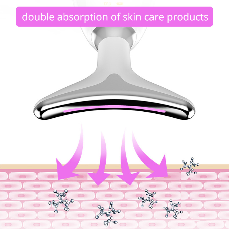 EMS Thermal Neck Lifting and Tighten Massager Electric Microcurrent Wrinkle Remover LED Photon Face Beauty Device for