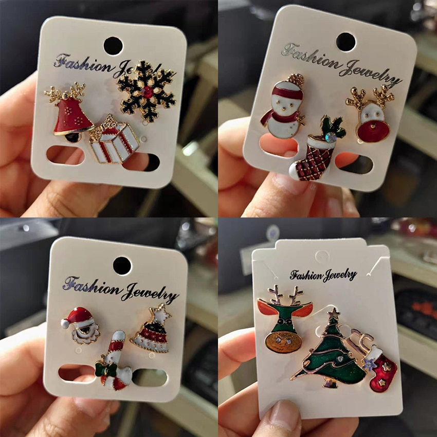 Enamel Christmas Brooches (3pcs)