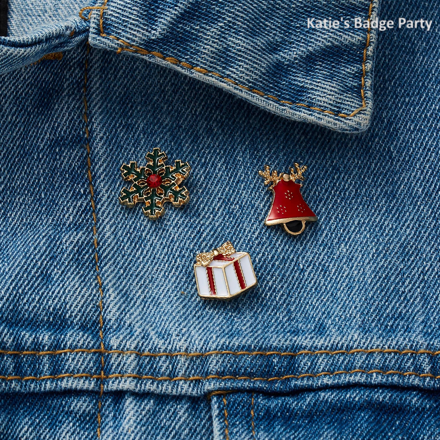 Enamel Christmas Brooches (3pcs)