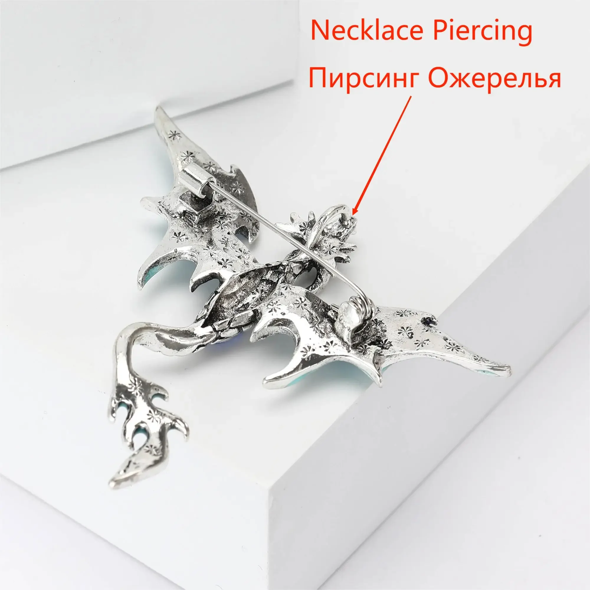 Enamel Dragon Pins for Women Unisex Rhinestone Flying Dragons Brooch Event Party Backpack Decoration Clothes Accessories