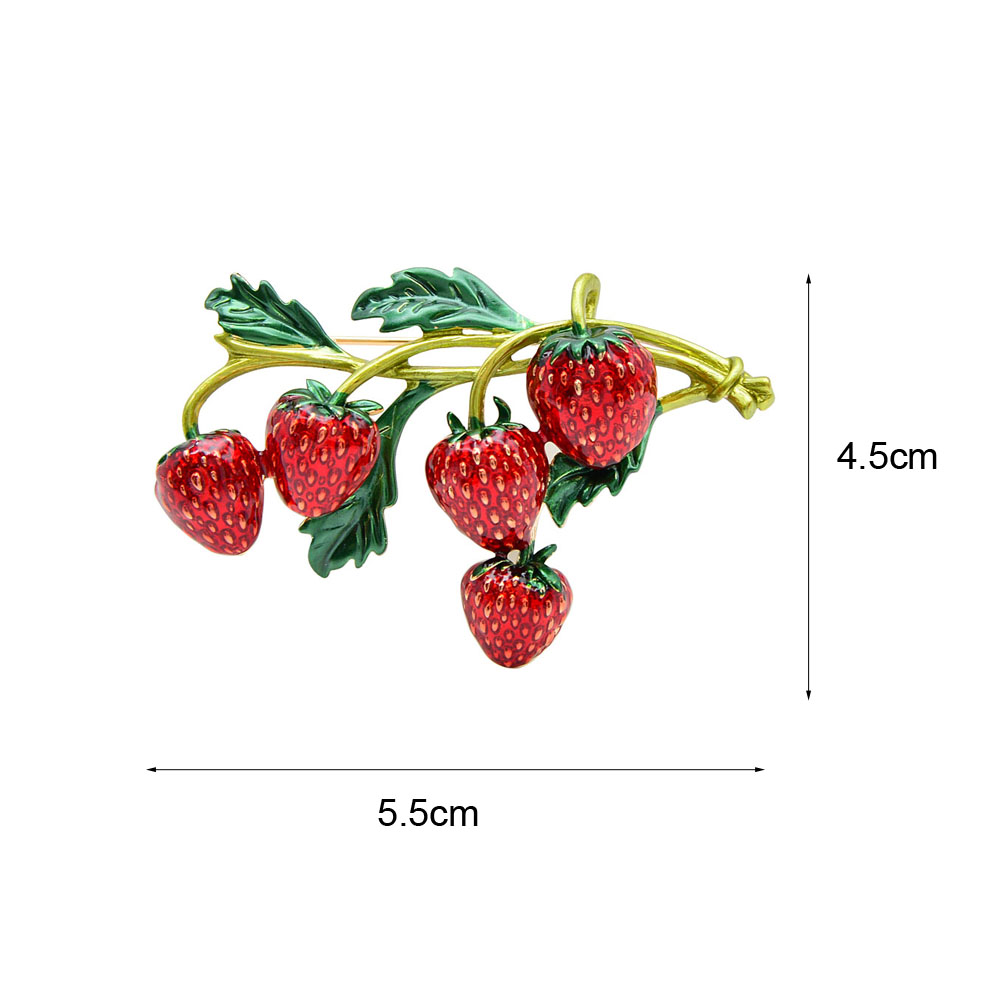 Enamel Strawberry Brooch Pin