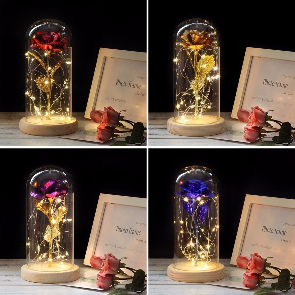 Enchanted Rose Glass Dome Lamp Enchanted Rose Glass Dome Lamp