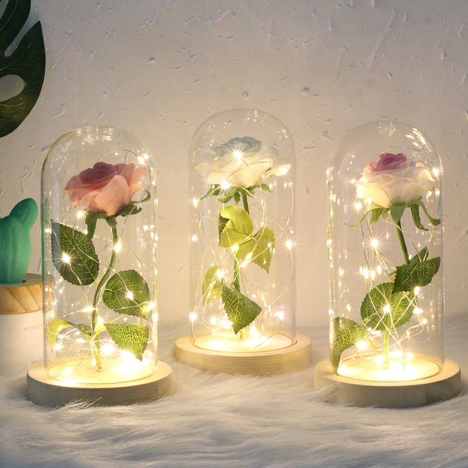 Enchanted Rose Glass Dome Lamp Enchanted Rose Glass Dome Lamp
