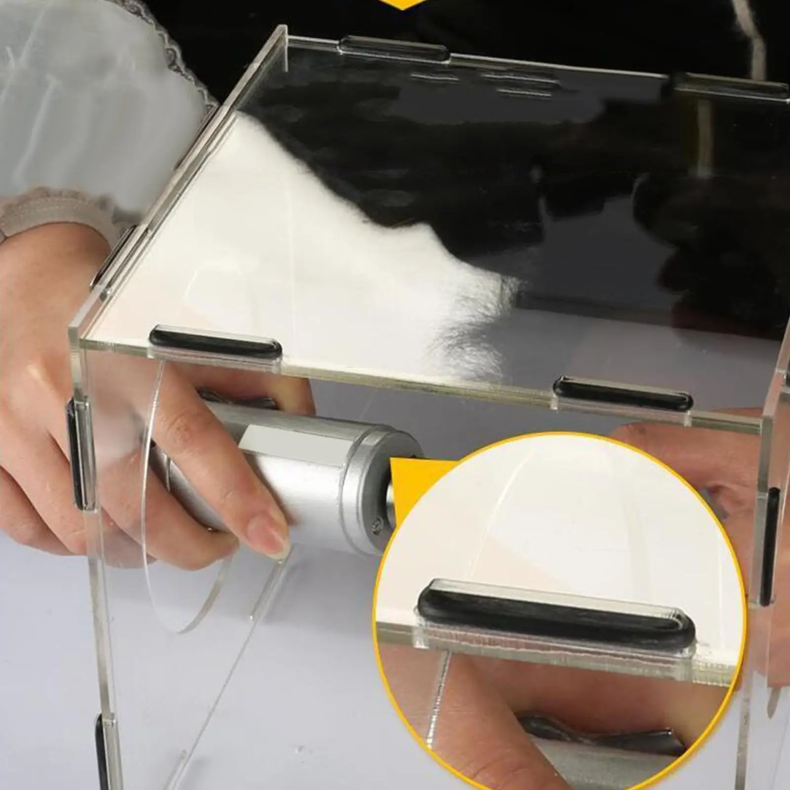Enclosed Grinding Dust Box Cover Acrylic Clear Dustproof Dust Hood Dust Cage for Polishing Engraving Buffing Enclosed Grinding Dust Box Cover Acrylic Clear Dustproof Dust Hood Dust Cage for Polishing Engraving Buffing