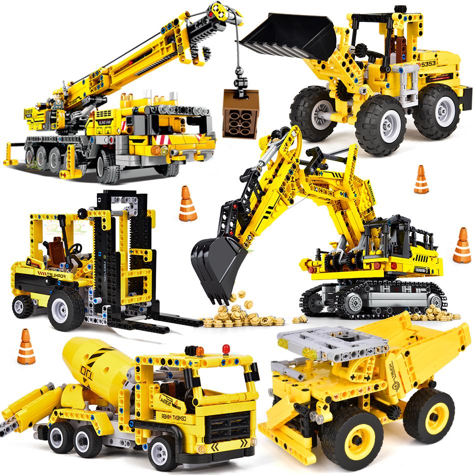 Engineering Truck Tech Building Block City Construction Toy For Children Boy Adults Excavator Bulldozer Crane Car Brick Engineering Truck Tech Building Block City Construction Toy For Children Boy Adults Excavator Bulldozer Crane Car Brick