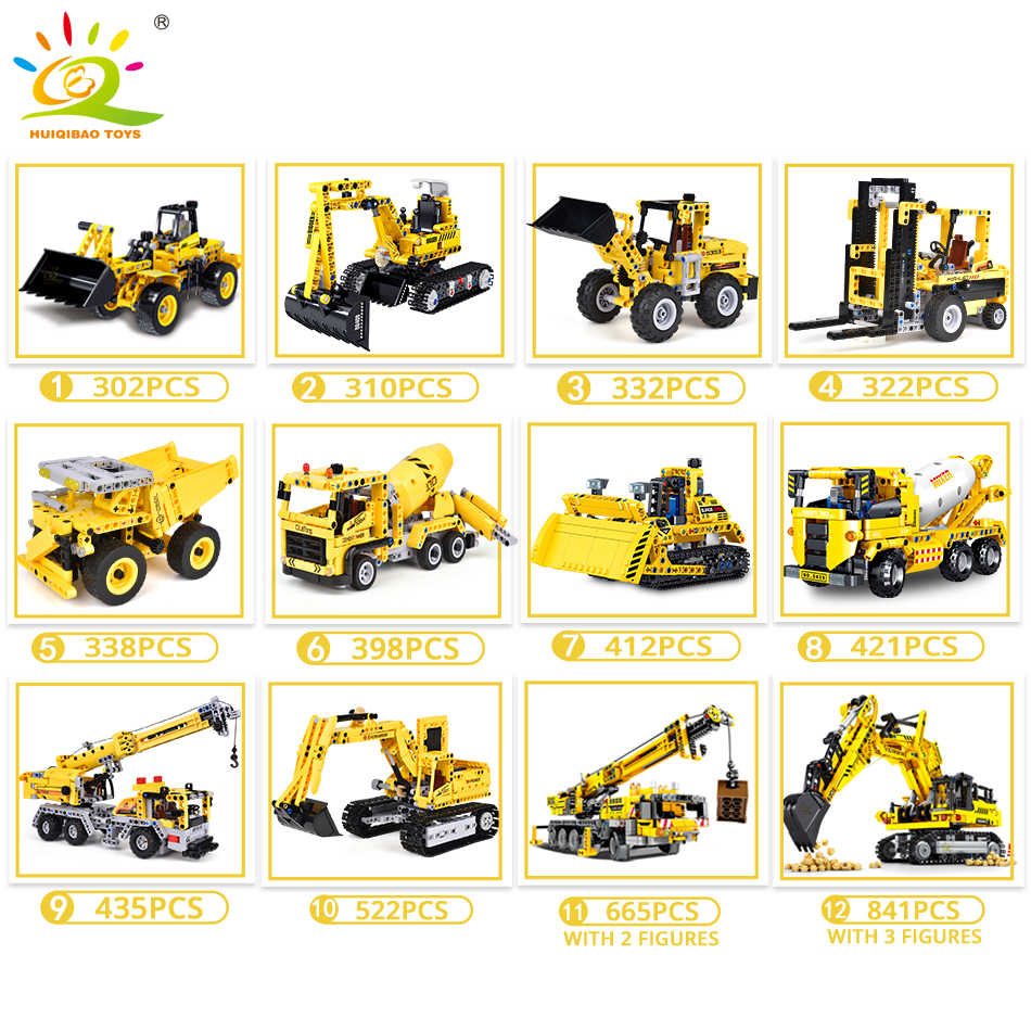 Engineering Truck Tech Building Block City Construction Toy For Children Boy Adults Excavator Bulldozer Crane Car Brick