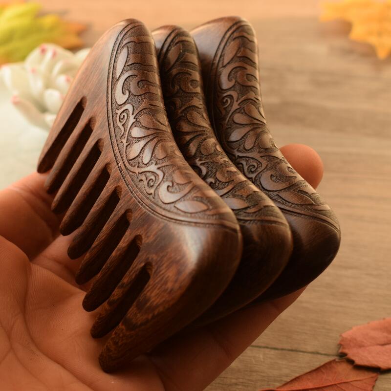 Engraved Wooden Wide Tooth Comb Engraved Wooden Wide Tooth Comb