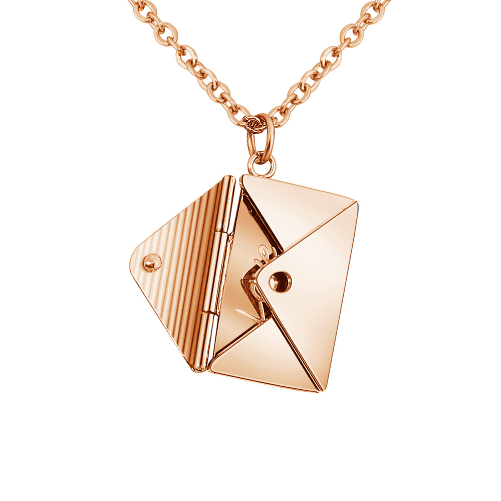 Envelope Locket Necklace with Secret Message