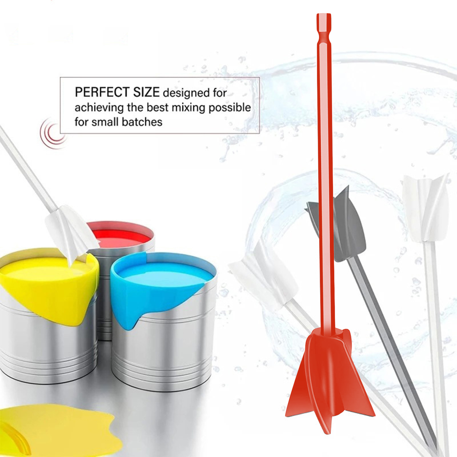 Epoxy Mixing Stick Paint Stirring Rod Putty Cement Paint Mixer Attachment With Drill Chuck For Epoxy Resin Latex Oil Epoxy Mixing Stick Paint Stirring Rod Putty Cement Paint Mixer Attachment With Drill Chuck For Epoxy Resin Latex Oil