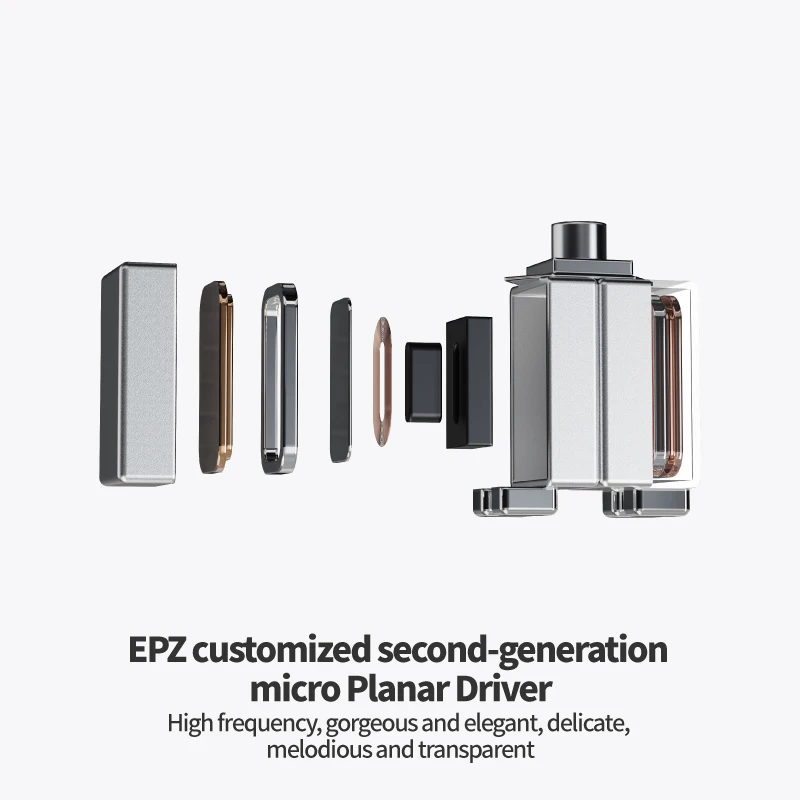 EPZ P50 1DD+2BA+2Planar Hybrid Drivers HiFi IEM 3.5/4.4 L-Shaped Replaceable Plug 6N Single Crystal Copper