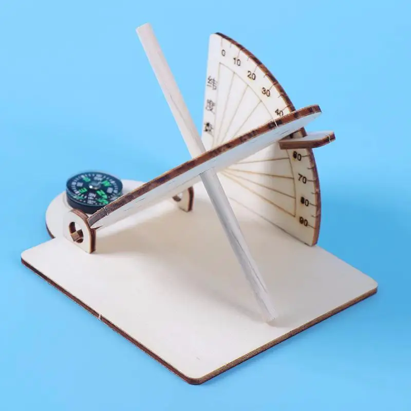 Equatorial Sundial Clock Wooden Building Scientific Model DIY Teaching Aid Educational Toys For Kids Desk Accessories Equatorial Sundial Clock Wooden Building Scientific Model DIY Teaching Aid Educational Toys For Kids Desk Accessories
