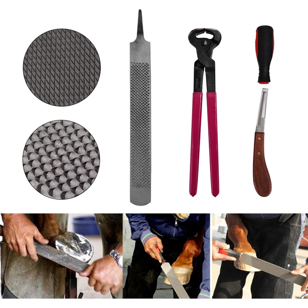 Ergonomic Horse Hoof Trimming Tools (4pcs)