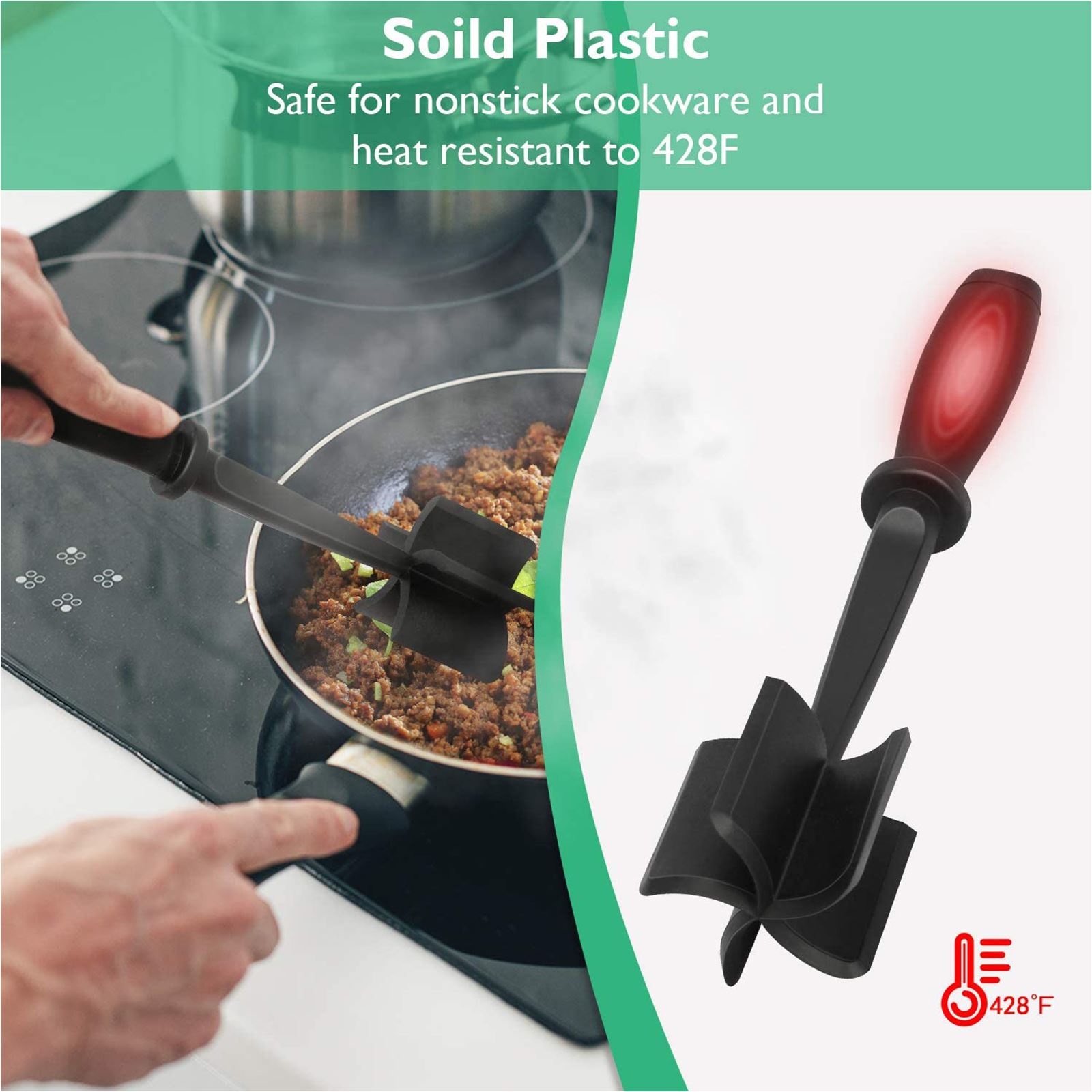 Ergonomic Plastic Hamburger Masher
