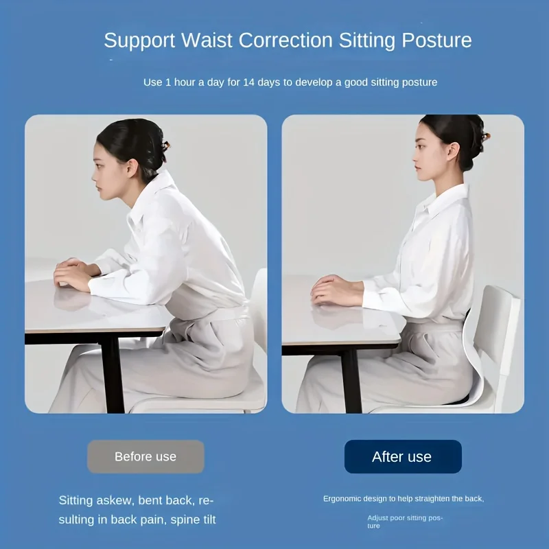 Ergonomic Posture Correction Seat Cushion with Lumbar Support and Adjustable Lumbar Cushion ,enhancing Seat Comfort