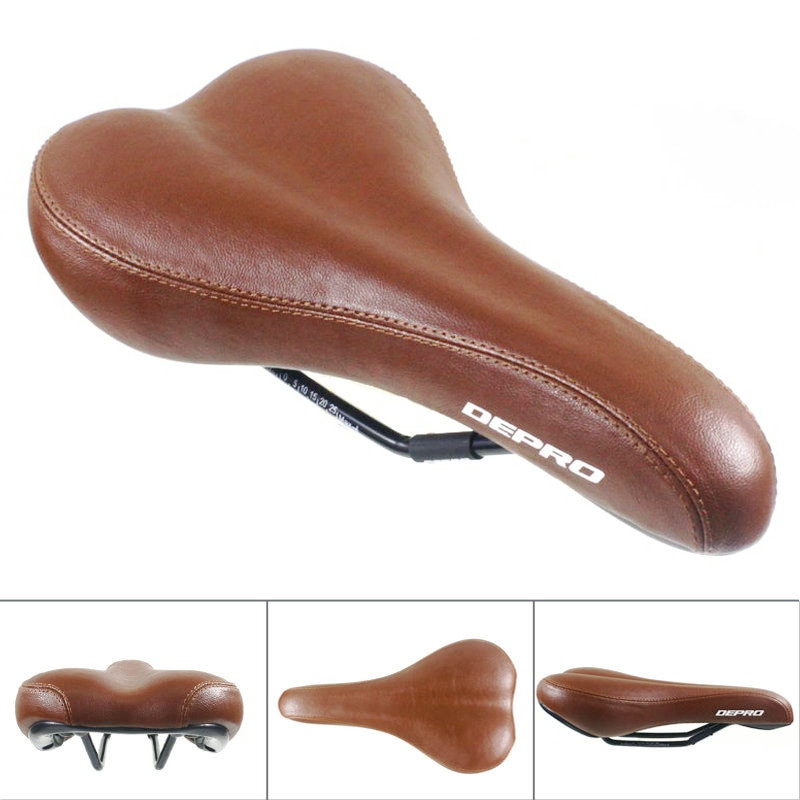 Ergonomic Retro Leather Bike Saddle