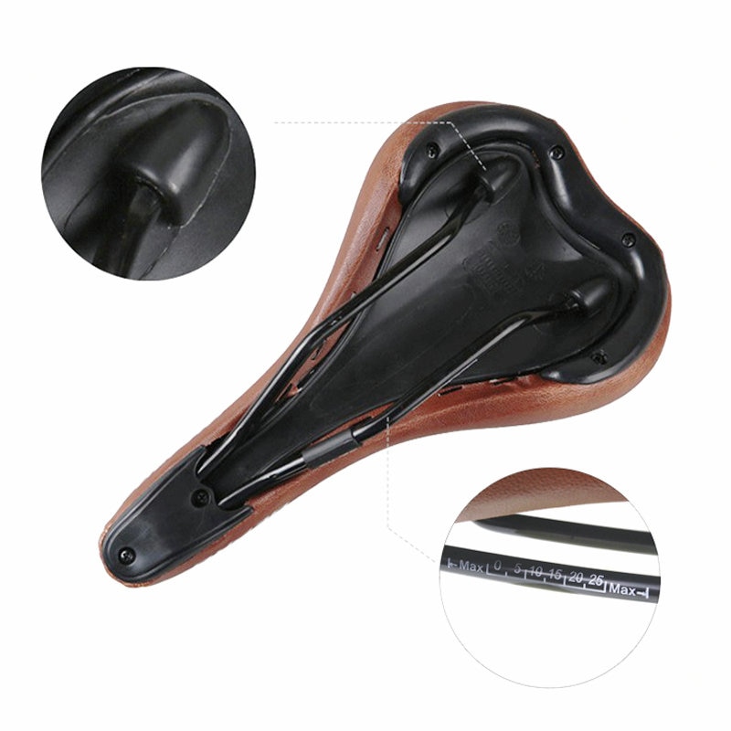 Ergonomic Retro Leather Bike Saddle