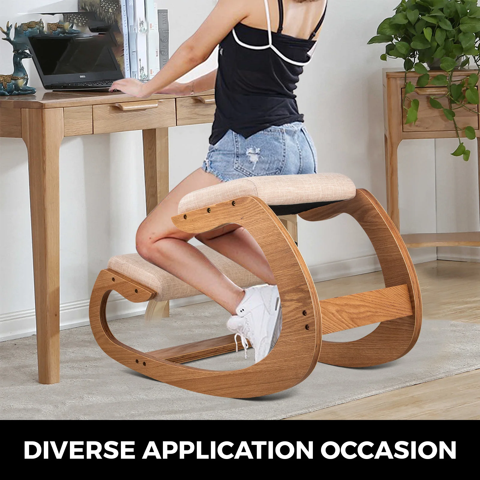 Ergonomic Rocking Wooden Kneeling Chair Stool Correct Posture Computer Chair Original Home Office Furniture Thick Ergonomic Rocking Wooden Kneeling Chair Stool Correct Posture Computer Chair Original Home Office Furniture Thick