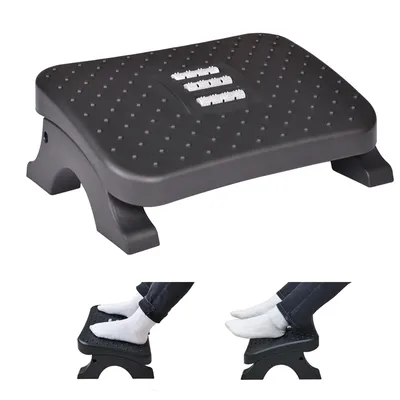 Ergonomic Under Desk Footrest Massage Rollers Leg Rest Pain Relief Non-slip Foot Stool Home Office Work Study Posture