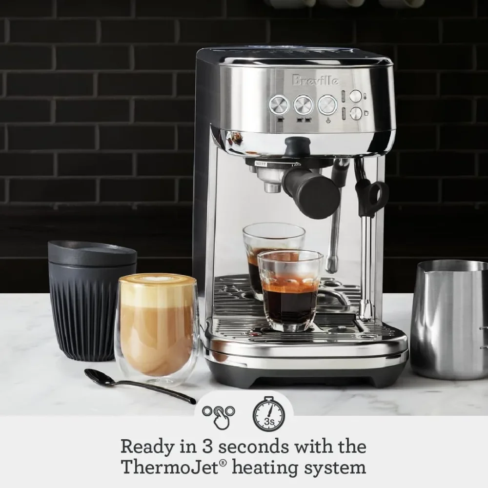 Espresso Machine with Frothing Wand Steamer 64 Fluid Ounces Brushed Stainless Steel