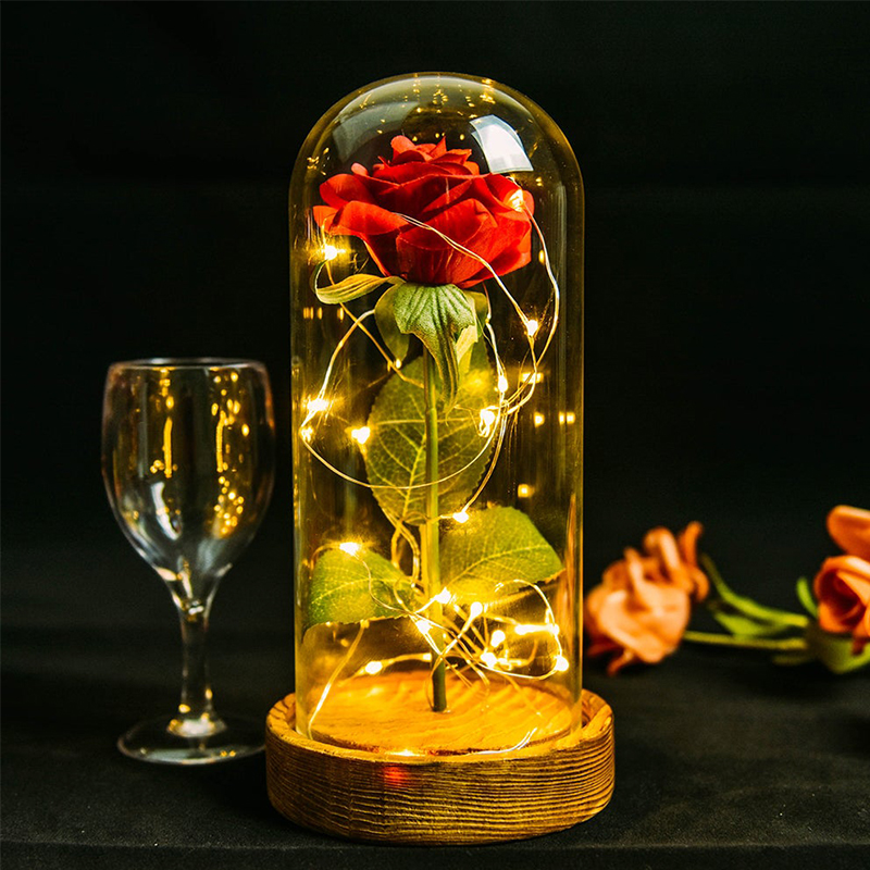 Eternal Rose in Glass Dome with Lights Eternal Rose in Glass Dome with Lights