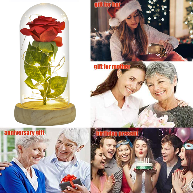 Eternal Rose in Glass Dome with Lights Eternal Rose in Glass Dome with Lights