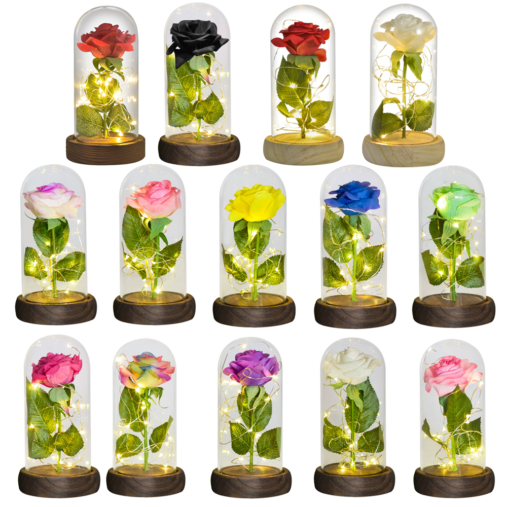 Eternal Rose in Glass Dome with Lights Eternal Rose in Glass Dome with Lights