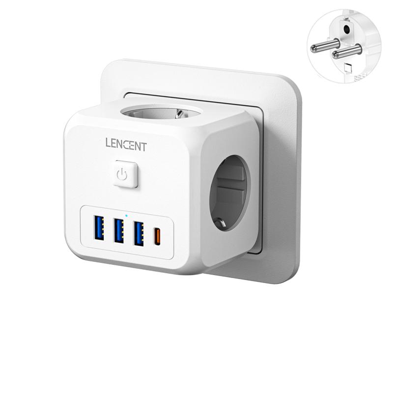 EU Plug Power Strip with 3 AC Outlets +3 USB Charging Ports+ 1 Type C 5V 2.4A Adapter 7-in-1 Plug Socket On/Off Switch EU Plug Power Strip with 3 AC Outlets +3 USB Charging Ports+ 1 Type C 5V 2.4A Adapter 7-in-1 Plug Socket On/Off Switch