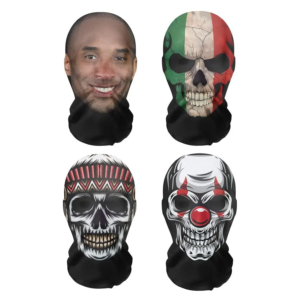 European American Skull Eagle Wolf Full Face Mask Kobe James Mock Hat unisex 3D Bandana Face Cover Head Scarf Headband