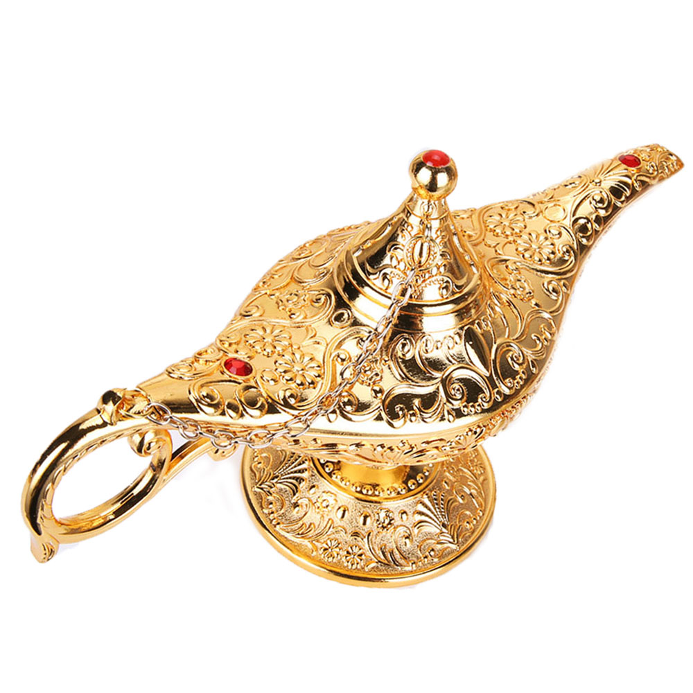 European Retro Aladdin Lamp Decor Metal Crafts Wishing light Aromatherapy Stove Tea Pot Ornaments Delicate Home