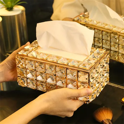 European Style Crystal Tissue Box Holder
