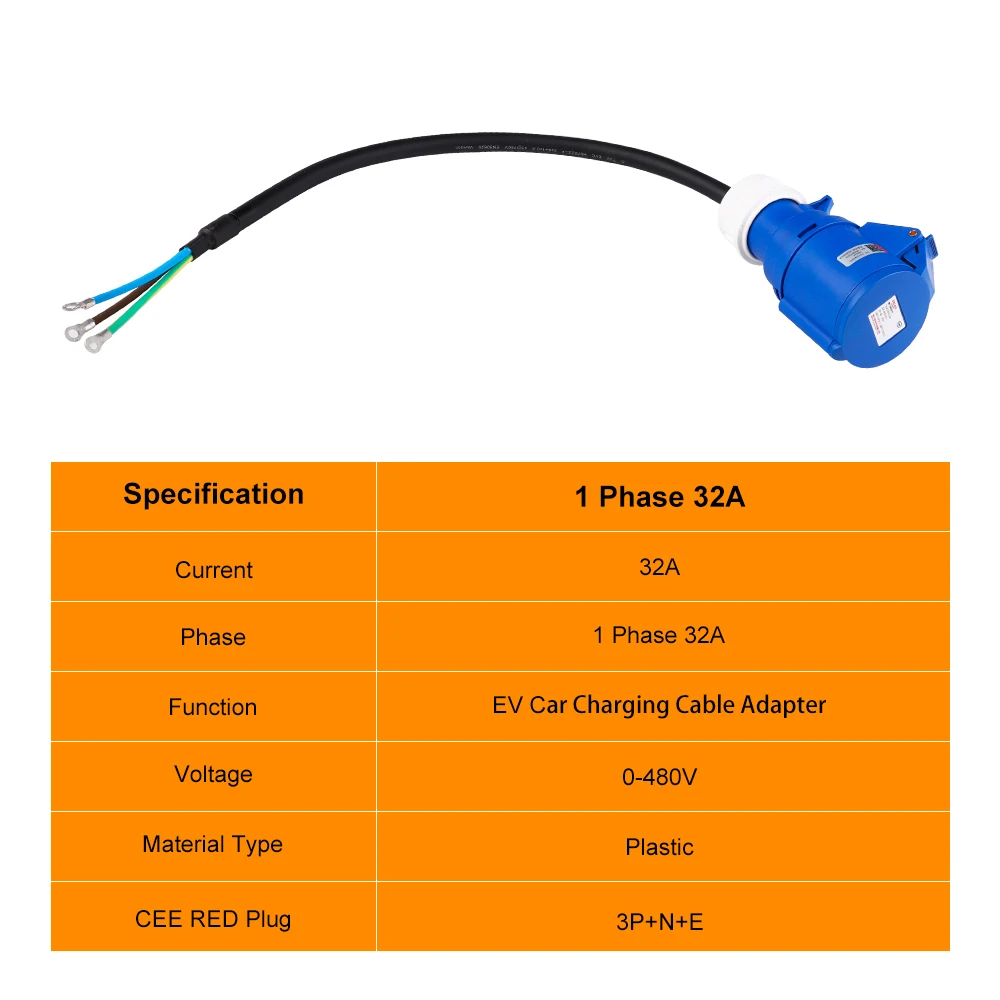 EV Charger CEE Female Plug 3 Pins Adapter Waterproof Connection WallMount Socket Connect with 32A 1Phase 7KW Charger EV Charger CEE Female Plug 3 Pins Adapter Waterproof Connection WallMount Socket Connect with 32A 1Phase 7KW Charger