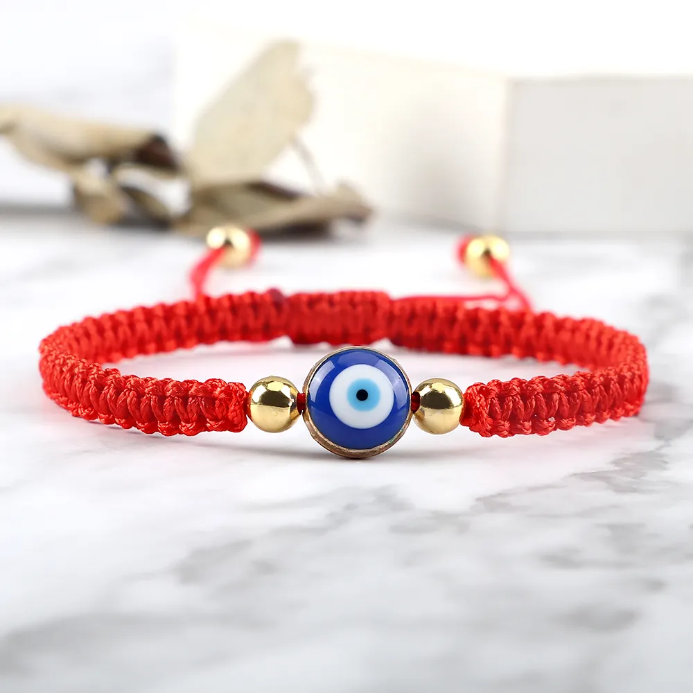 Evil Eye Braided Bracelet Lucky Red Black Color Thread Couple Chain Handmade Prayer Bangles Pulsera Jewelry Gift for