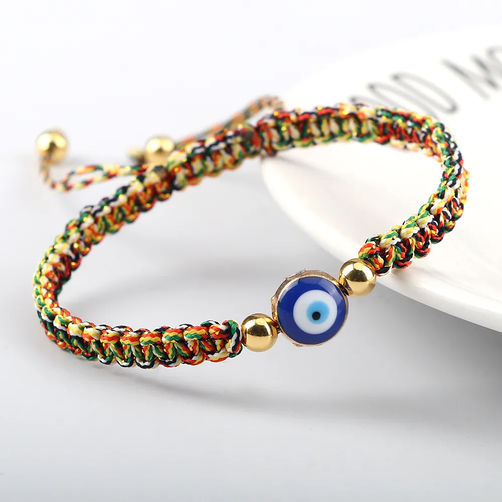 Evil Eye Braided Bracelet Lucky Red Black Color Thread Couple Chain Handmade Prayer Bangles Pulsera Jewelry Gift for