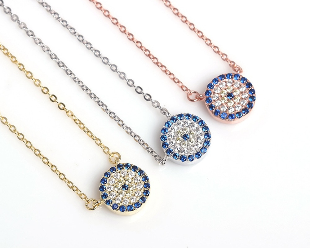 Evil Eye Necklace Sterling Silver Jewelry