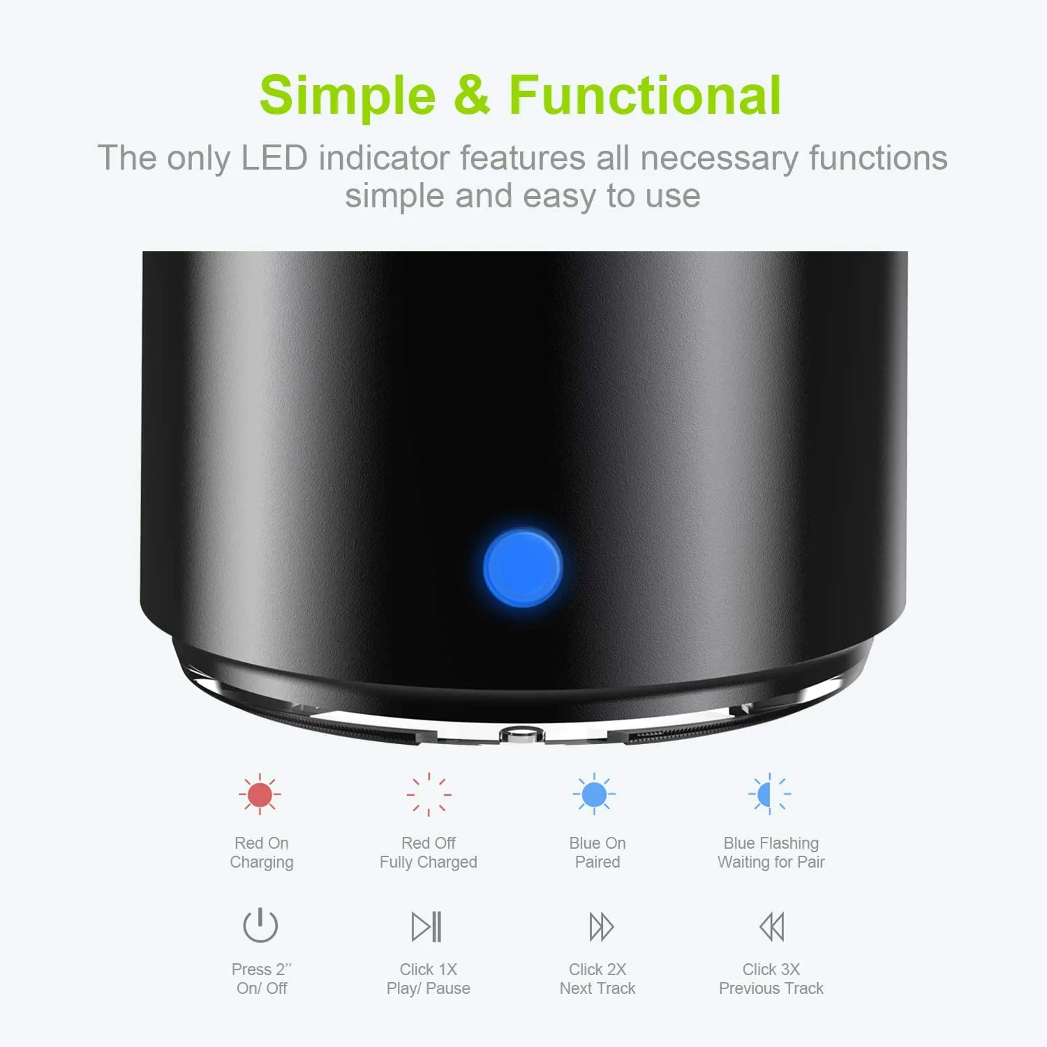 EWA A106 Pro Mini Bluetooth Speaker with Custom Bass Radiator IPX7 Waterproof Super Portable Speakers