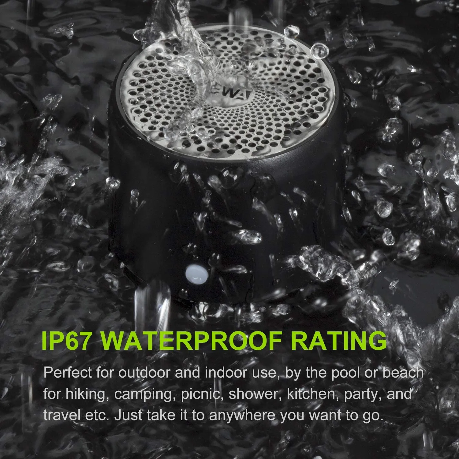 EWA A106 Pro Mini Bluetooth Speaker with Custom Bass Radiator IPX7 Waterproof Super Portable Speakers