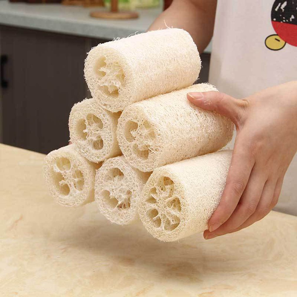 Exfoliating Natural Loofah Sponges (6pcs)