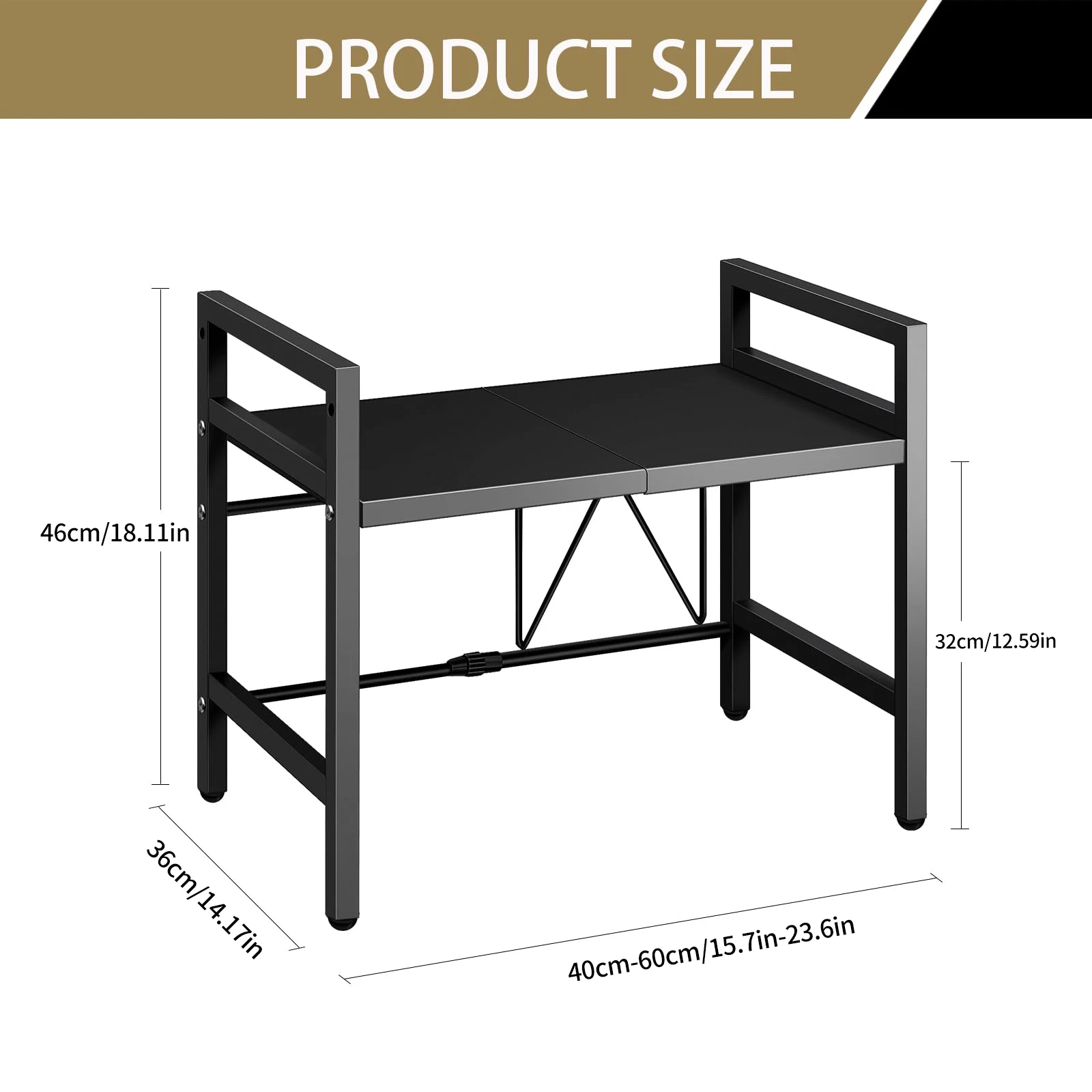 Expandable 42-64cm Microwave Shelf Organizer, Moisture And Rust Proof Microwave Countertop Organizer,Tableware Storage Expandable 42-64cm Microwave Shelf Organizer, Moisture And Rust Proof Microwave Countertop Organizer,Tableware Storage