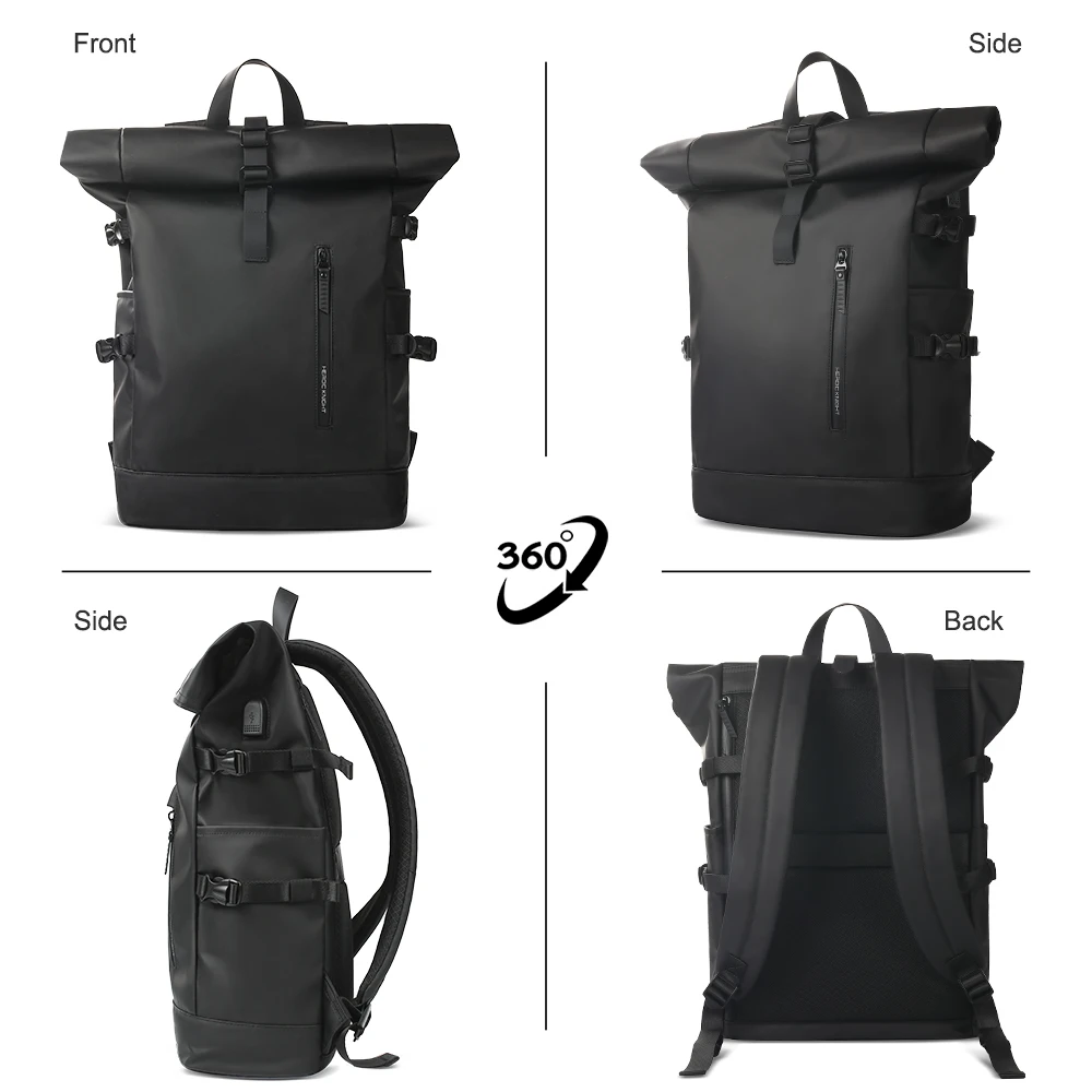 Expandable Travel Backpack Men Large Capacity Waterproof 15.6” Laptop Bag Hiking Rucksack Cycling Daypack Bag with USB
