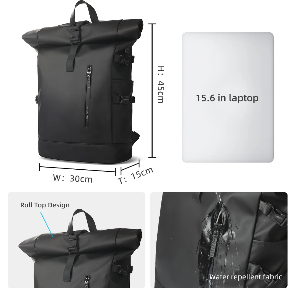 Expandable Travel Backpack Men Large Capacity Waterproof 15.6” Laptop Bag Hiking Rucksack Cycling Daypack Bag with USB