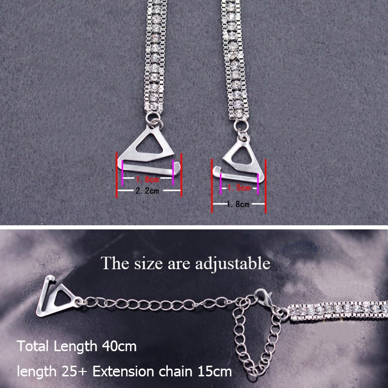 Extendable Metal Rhinestone Bra Straps Extendable Metal Rhinestone Bra Straps