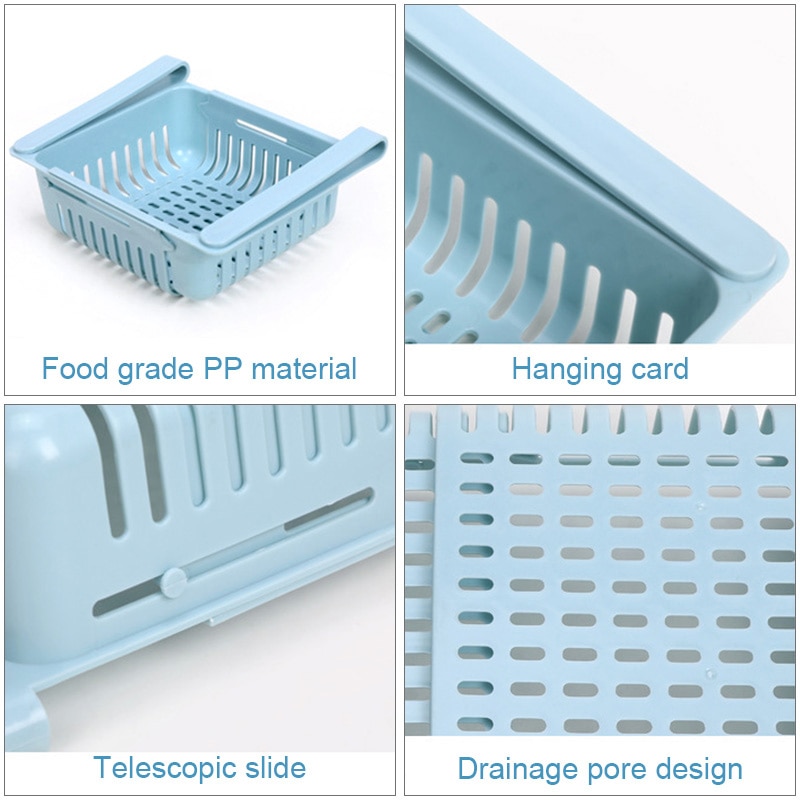 Extendable Refrigerator Storage Drawer (2 pcs)