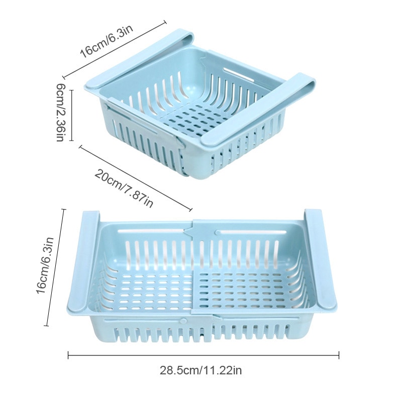 Extendable Refrigerator Storage Drawer (2 pcs)
