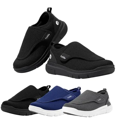 Extra Wide Men's Diabetic Shoes for Elder Orthopedics Feet Swollen Adjustable Walking Shoe Elderly Foot Pain Relief