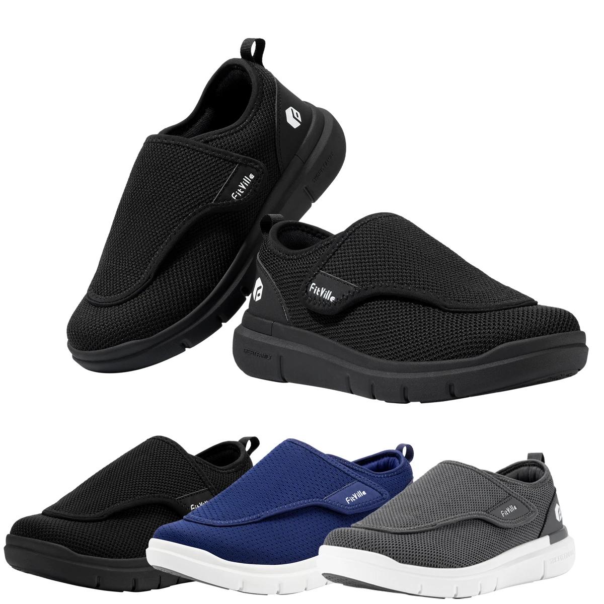 Extra Wide Men's Diabetic Shoes for Elder Orthopedics Feet Swollen Adjustable Walking Shoe Elderly Foot Pain Relief