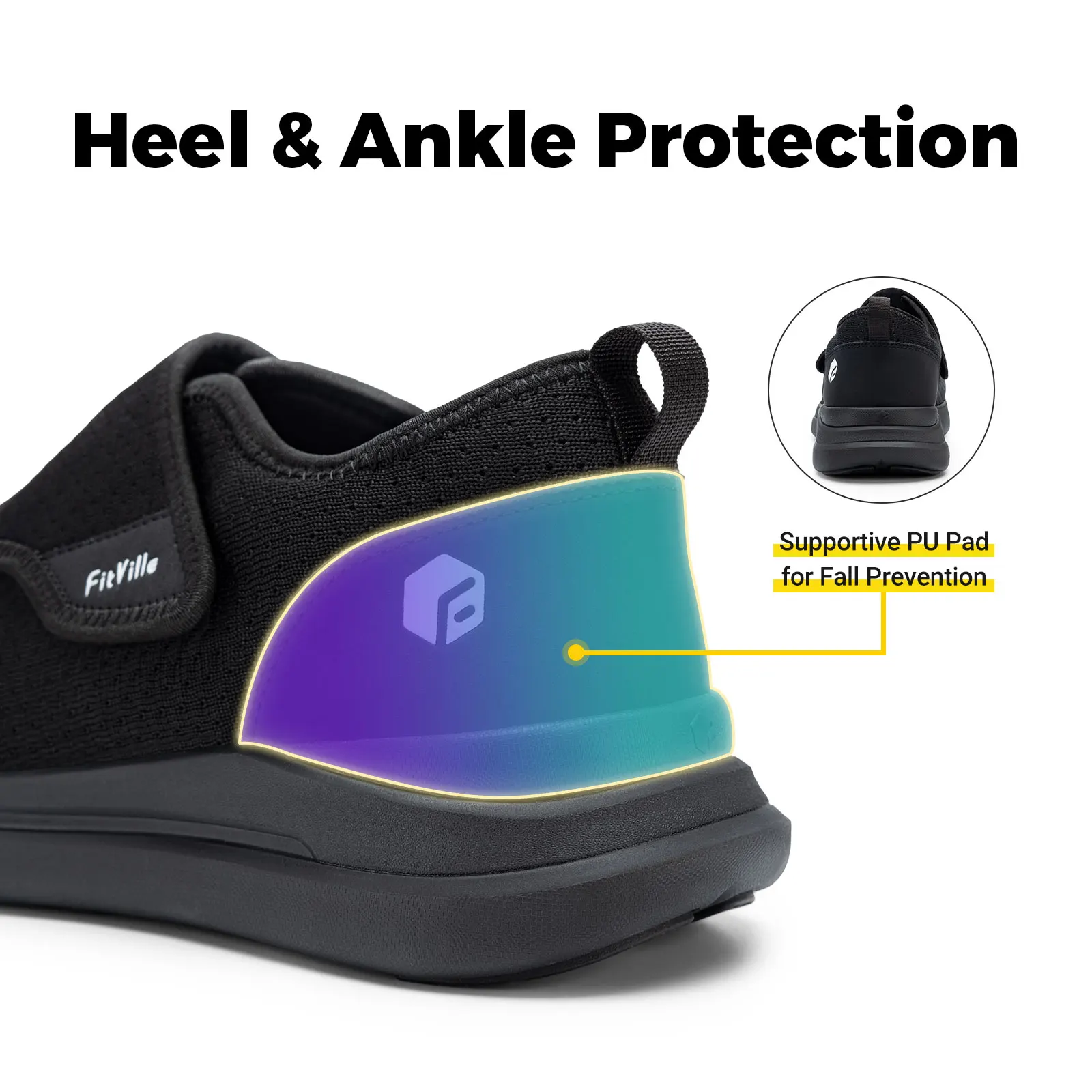 Extra Wide Men's Diabetic Shoes for Elder Orthopedics Feet Swollen Adjustable Walking Shoe Elderly Foot Pain Relief